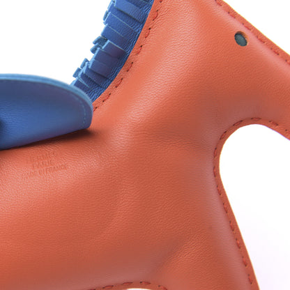 Hermes Milo Lambskin Grigri Rodeo Horse Bag Charm GM Orange Poppy Bleu Izmir Rose Azalee 3 of 4