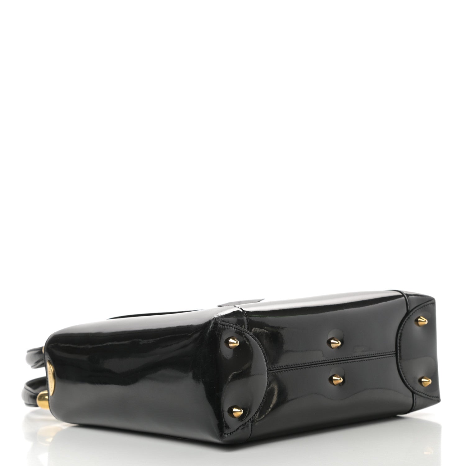 Christian Dior Patent Gold Beaded Malice Tote Black 4 of 14