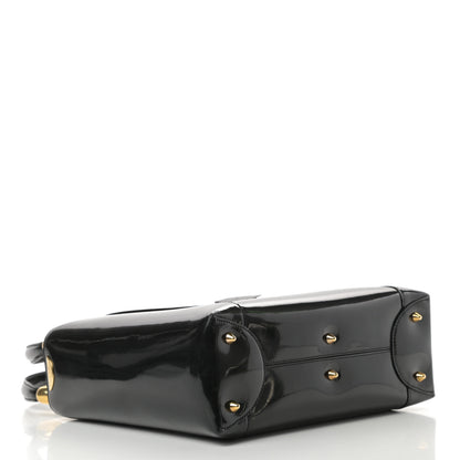 Christian Dior Patent Gold Beaded Malice Tote Black 4 of 14