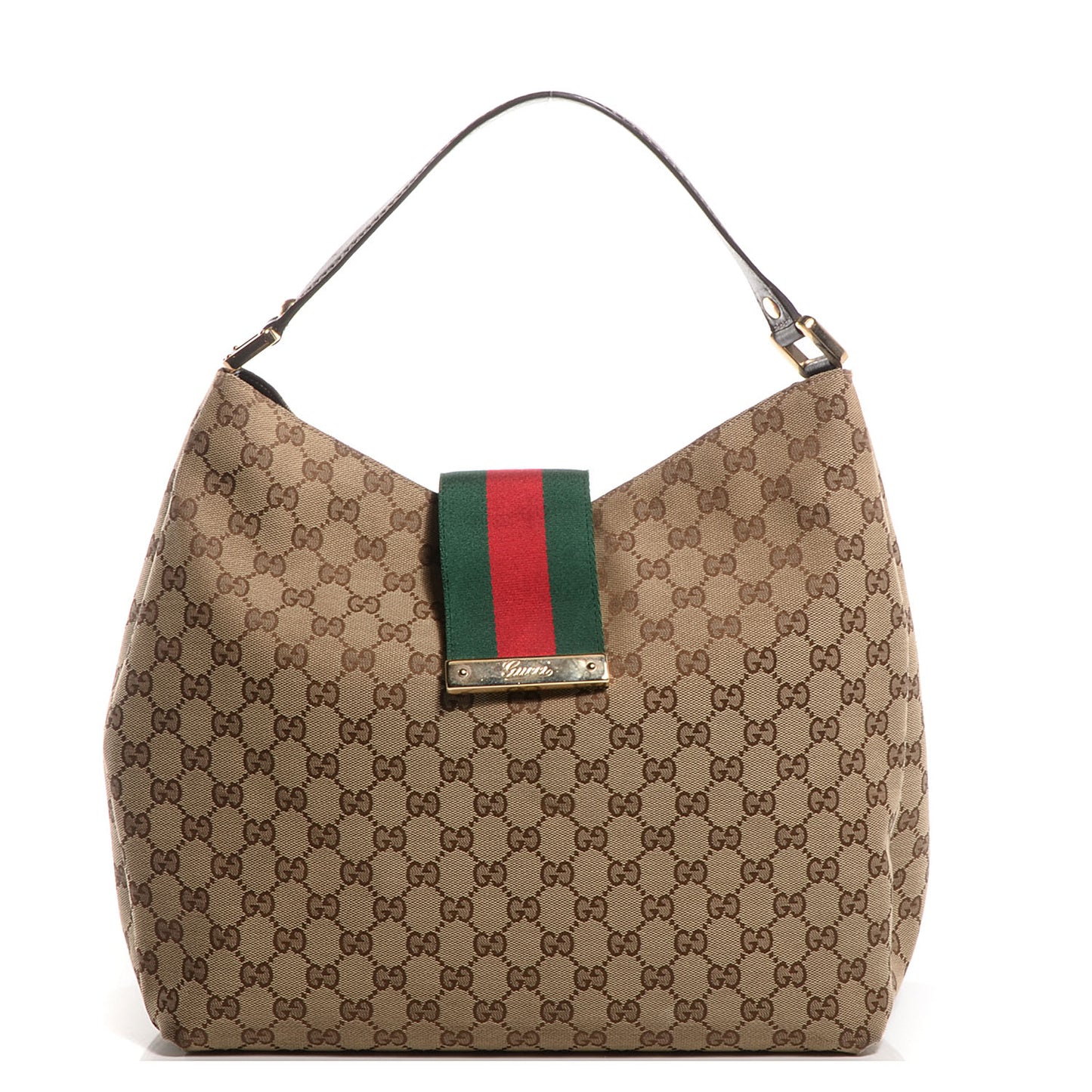 Monogram New Ladies Web Large Hobo Brown