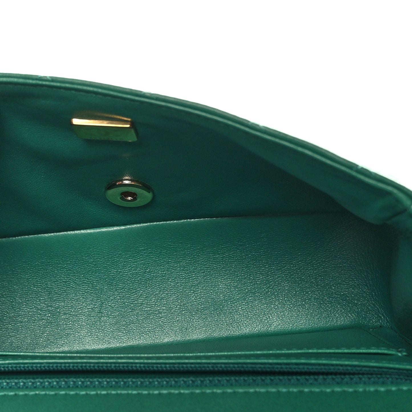 Lambskin Quilted Mini Rectangular Flap Dark Green