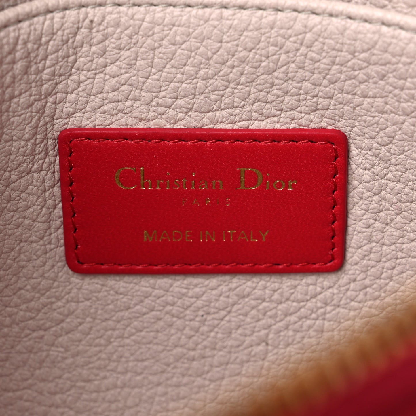 Lambskin Cannage Caro Beauty Pouch Raspberry