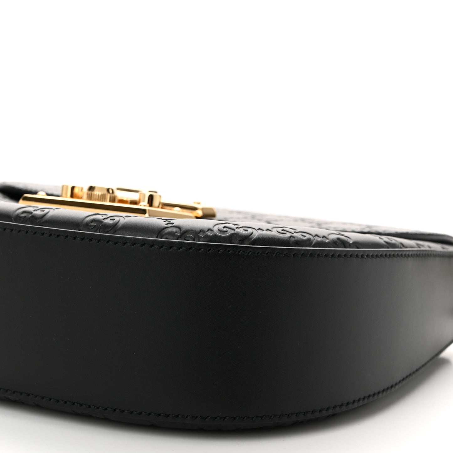 Guccissima Web Medium Padlock Messenger Shoulder Bag Black