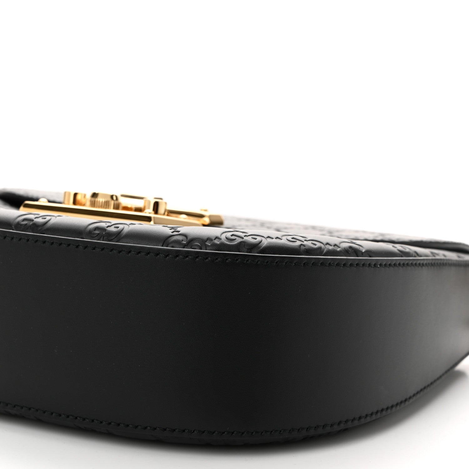 Gucci Guccissima Web Medium Padlock Messenger Shoulder Bag Black 10 of 10