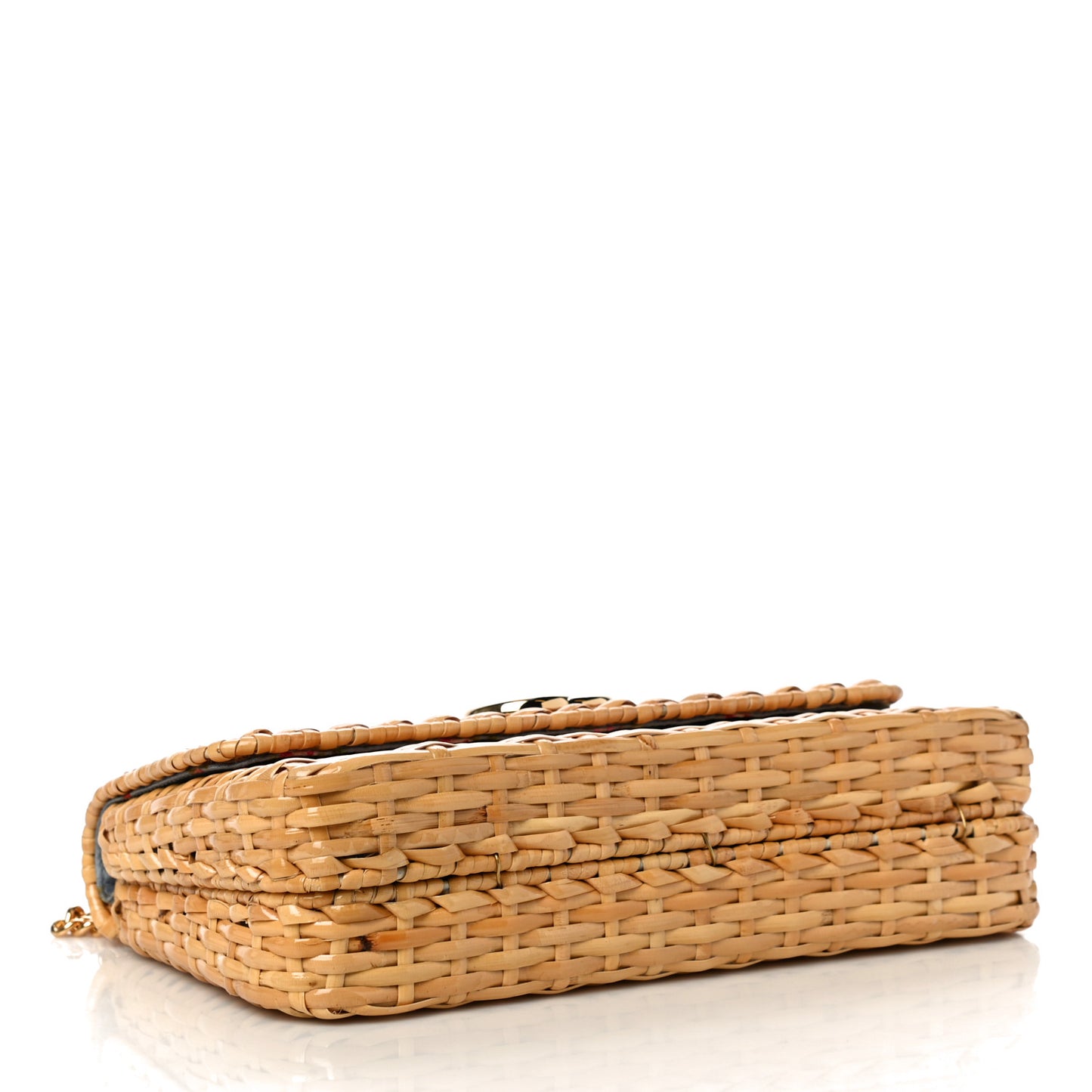 Glazed Wicker Small Cestino Shoulder Bag Natural