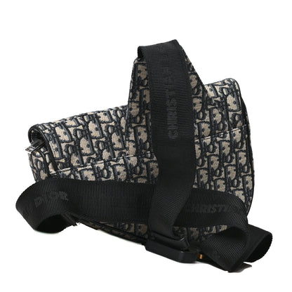 Christian Dior Oblique Mens Saddle Bag Blue 3 of 9