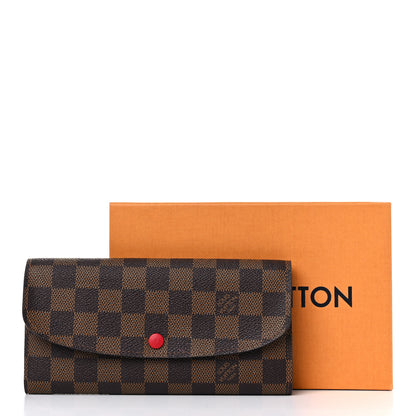 Louis Vuitton Damier Ebene Emilie Wallet Red 14 of 14