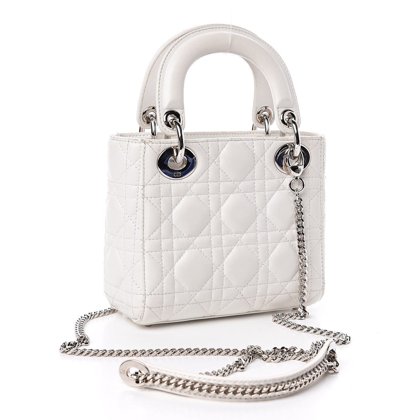 Lambskin Cannage Mini Lady Dior White