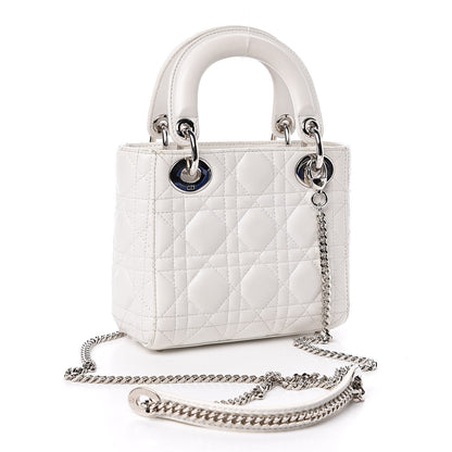 Christian Dior Lambskin Cannage Mini Lady Dior White 3 of 14