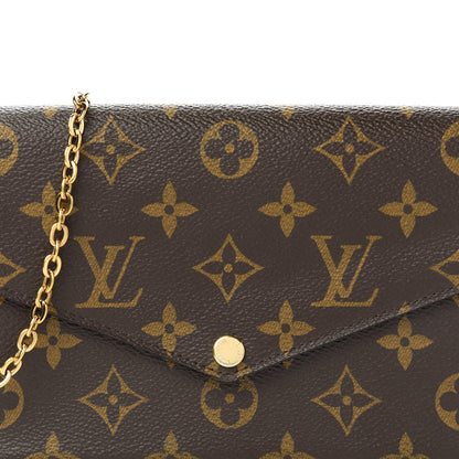 Louis Vuitton Monogram Pochette Felicie Chain Wallet Fuchsia 10 of 11