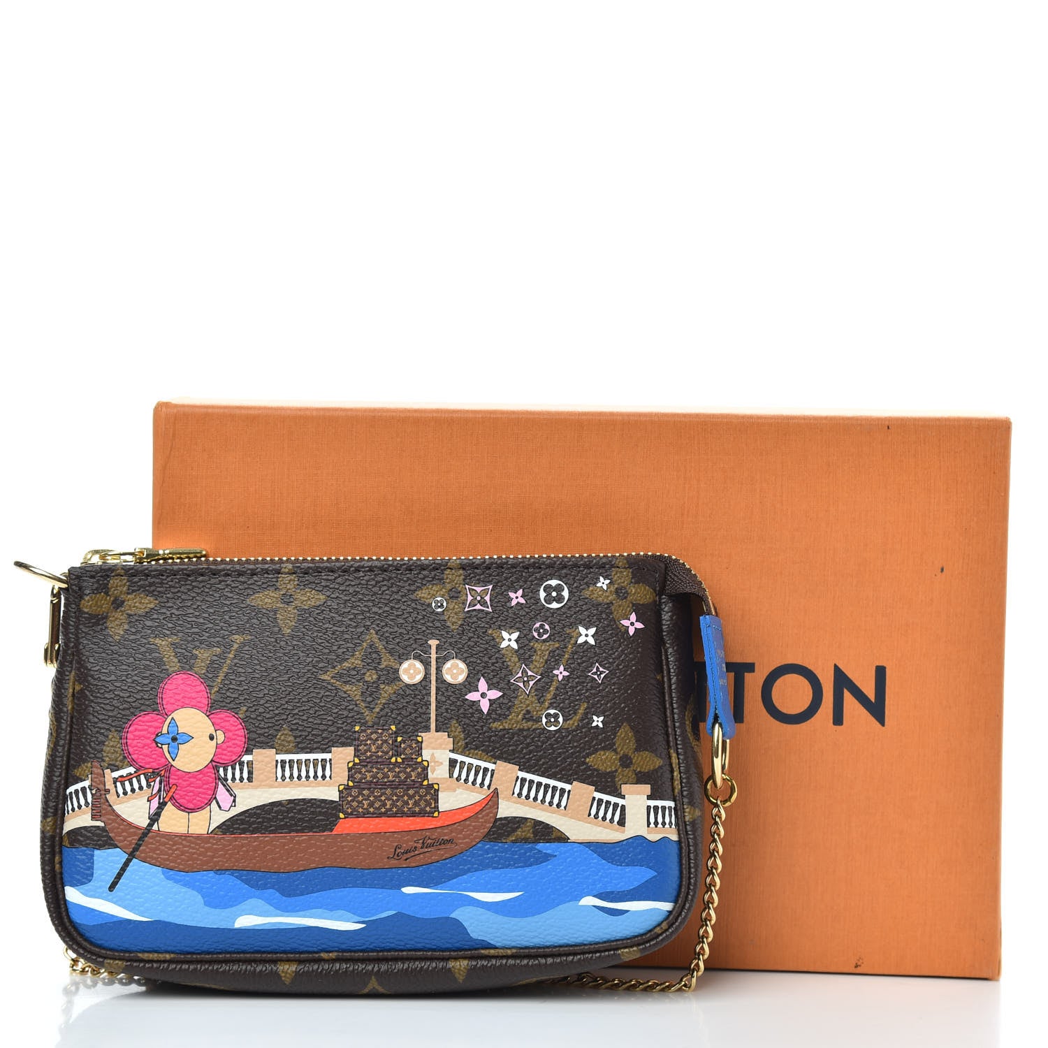 Louis Vuitton Monogram 2019 Christmas Animation Mini Venice Pochette Accessories Blue 9 of 9
