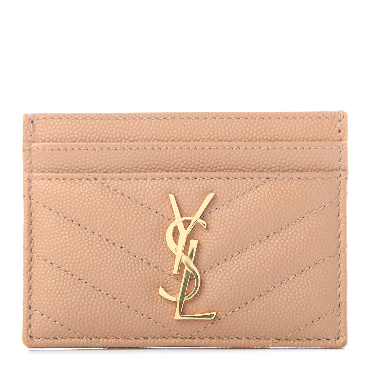 Grain De Poudre Matelasse Chevron Monogram Credit Card Case Cork