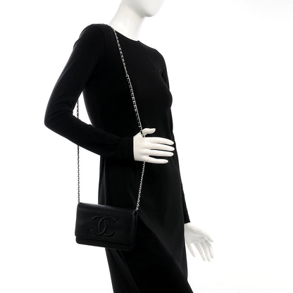 Chanel Caviar Timeless CC Wallet On Chain WOC Black 2 of 8