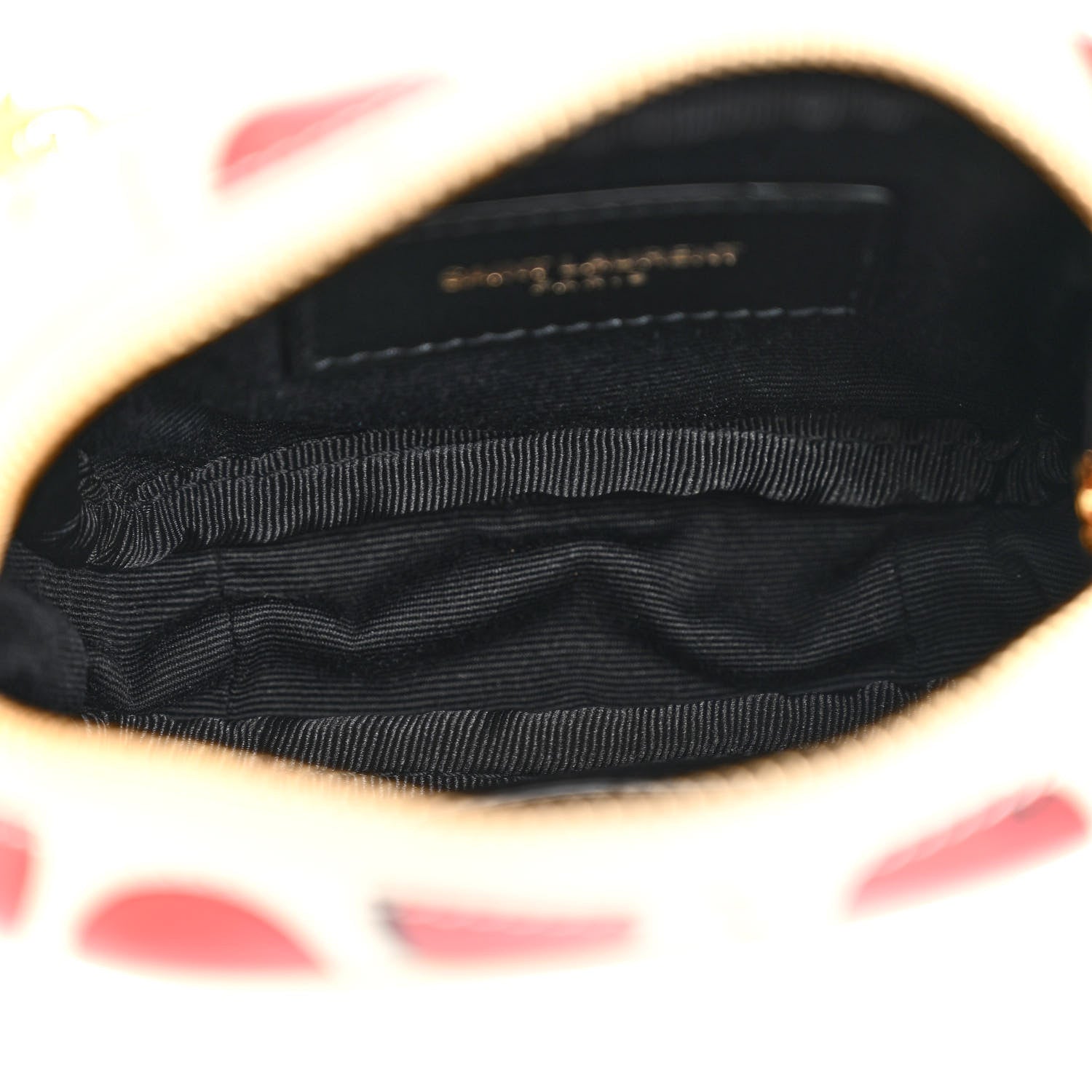 Saint Laurent Calfskin Cherry Print Monogram Baby Lou Camera Bag Crema Soft Red 5 of 11