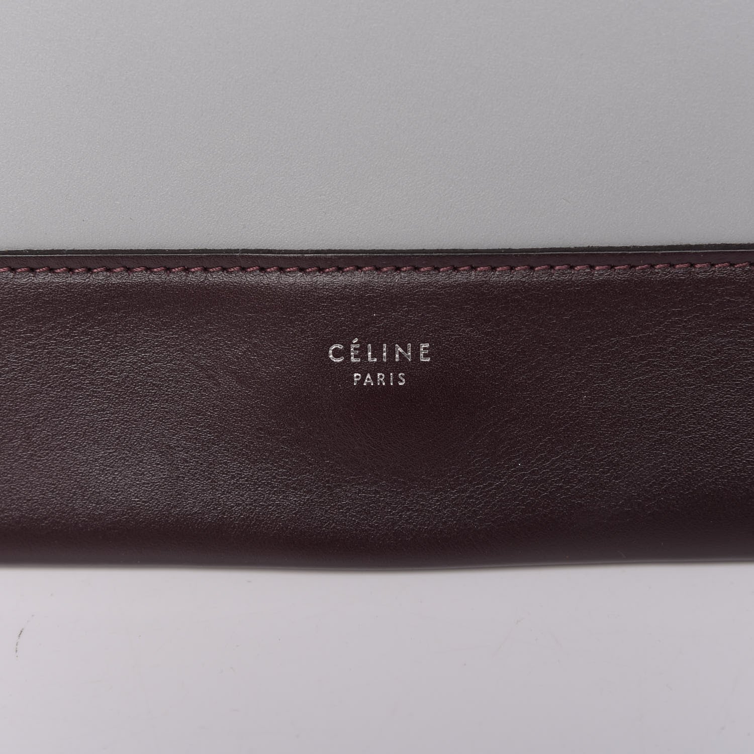 Celine Shiny Smooth Calfskin Medium Frame Shoulder Bag Burgundy Pearl Blue 8 of 9