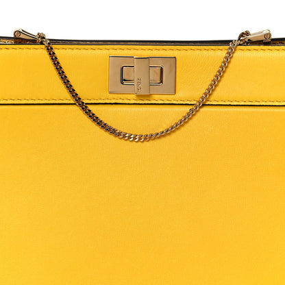 Fendi Nappa Small Peekaboo I SEE U East West Chain Satchel Limone 6 of 12
