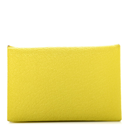 Hermes Chevre Mysore Calvi Card Case Lime 1 of 12
