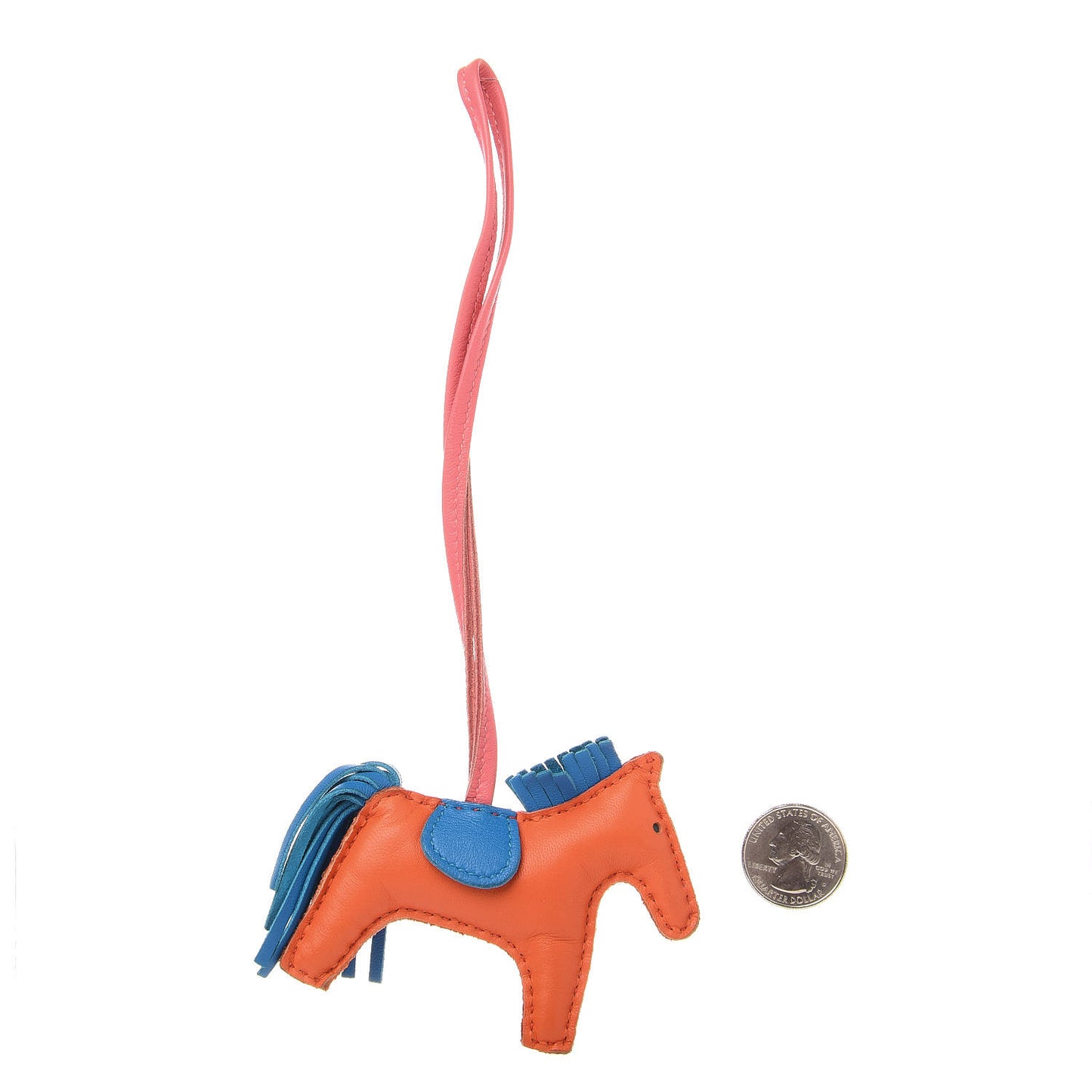 Milo Lambskin Grigri Rodeo Horse Bag Charm PM Orange Poppy Bleu Izmir Rose Azalee