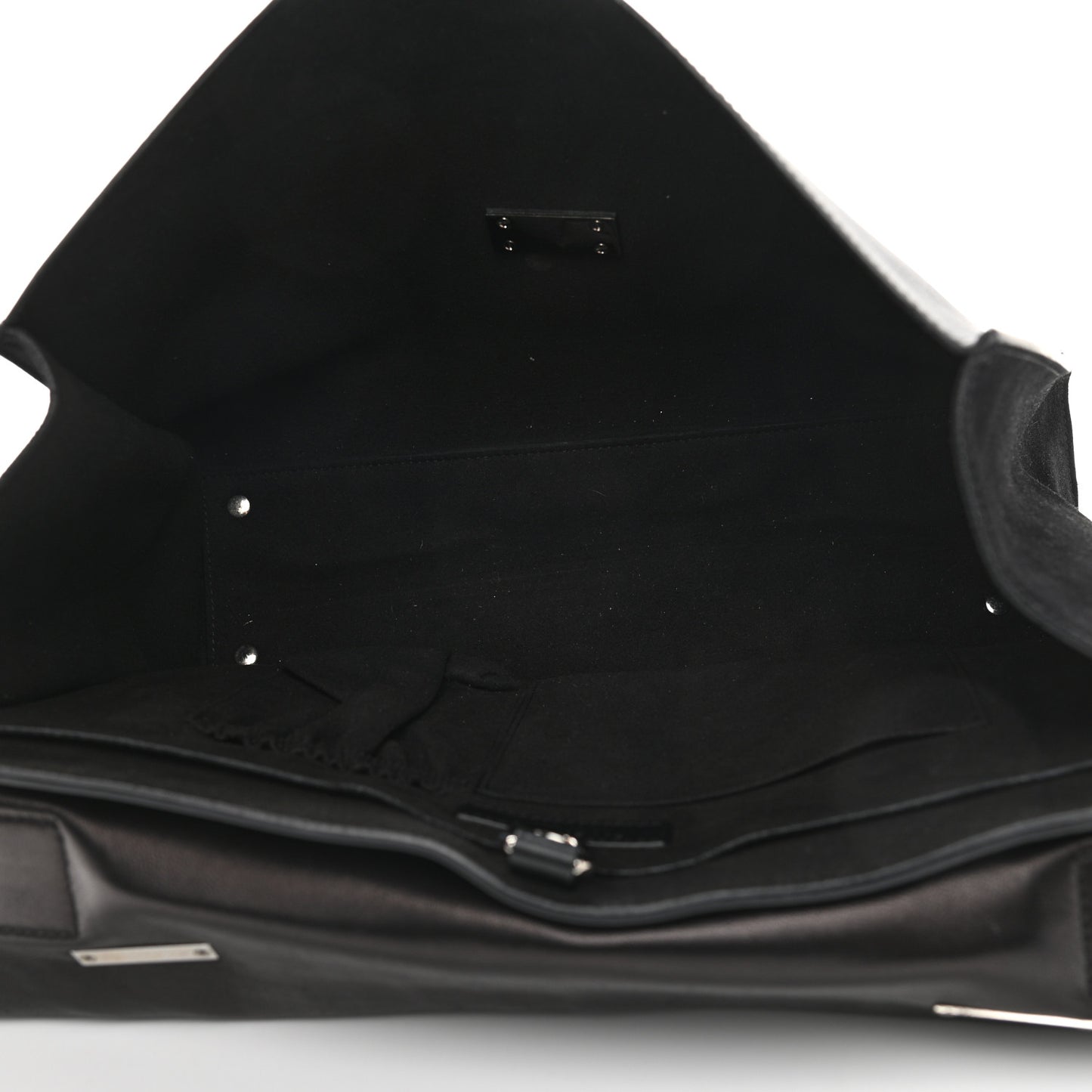 Calfskin Crocodile Embossed Medium Shark Lock Satchel Black