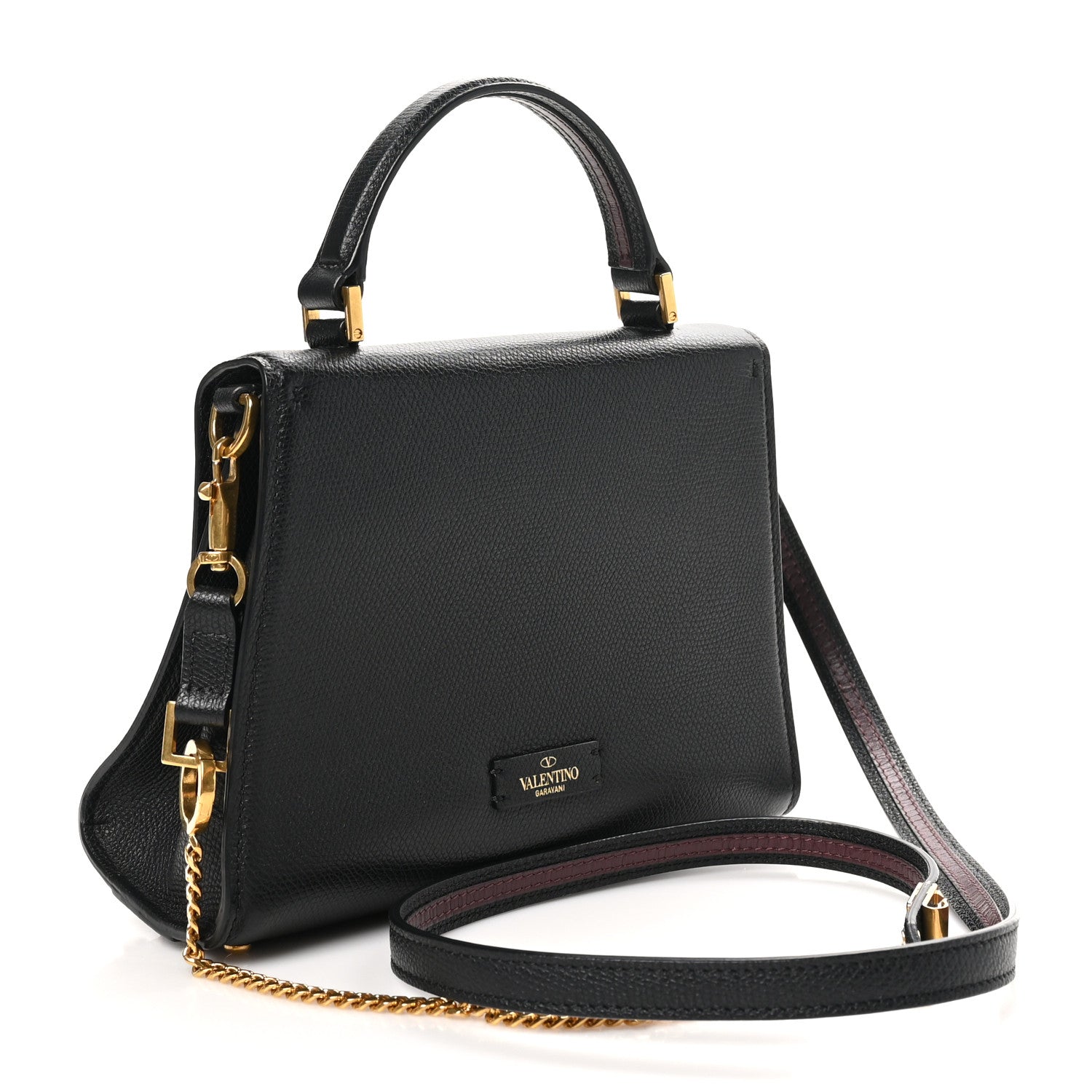 Valentino Garavani Grainy Calfskin Small VSling Top Handle Bag Black 3 of 9