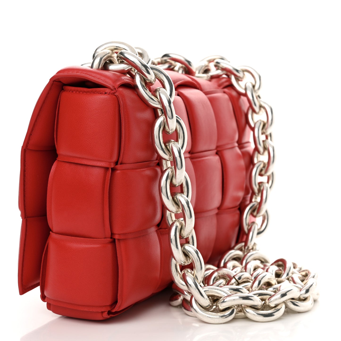 Lambskin Maxi Intreccio Padded Chain Cassette Crossbody Bag Nail Polish