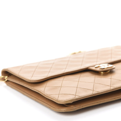 Chanel Lambskin Quilted Medium Single Flap Beige 6 of 16