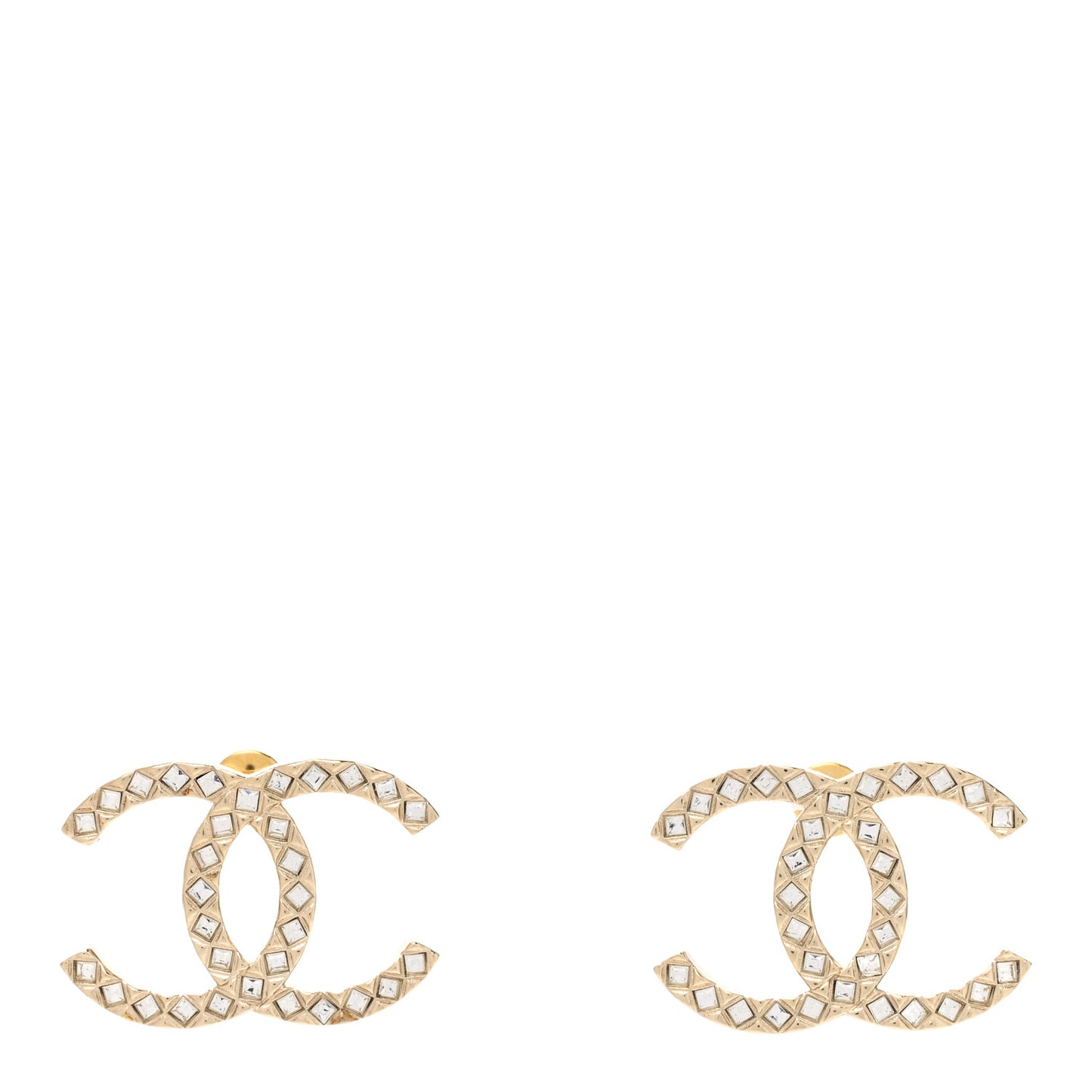 Baguette Crystal High Society CC Earrings Gold