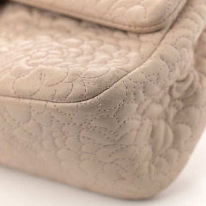 Chanel Lambskin Camellia Stitched Medium Double Flap Light Beige 15 of 16
