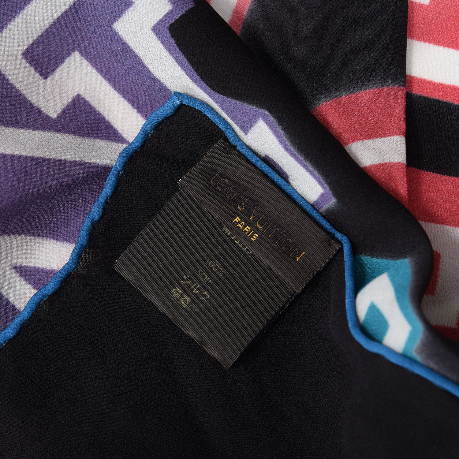 Louis Vuitton Silk Neon Great Adventures Giant Square Scarf Black 3 of 3