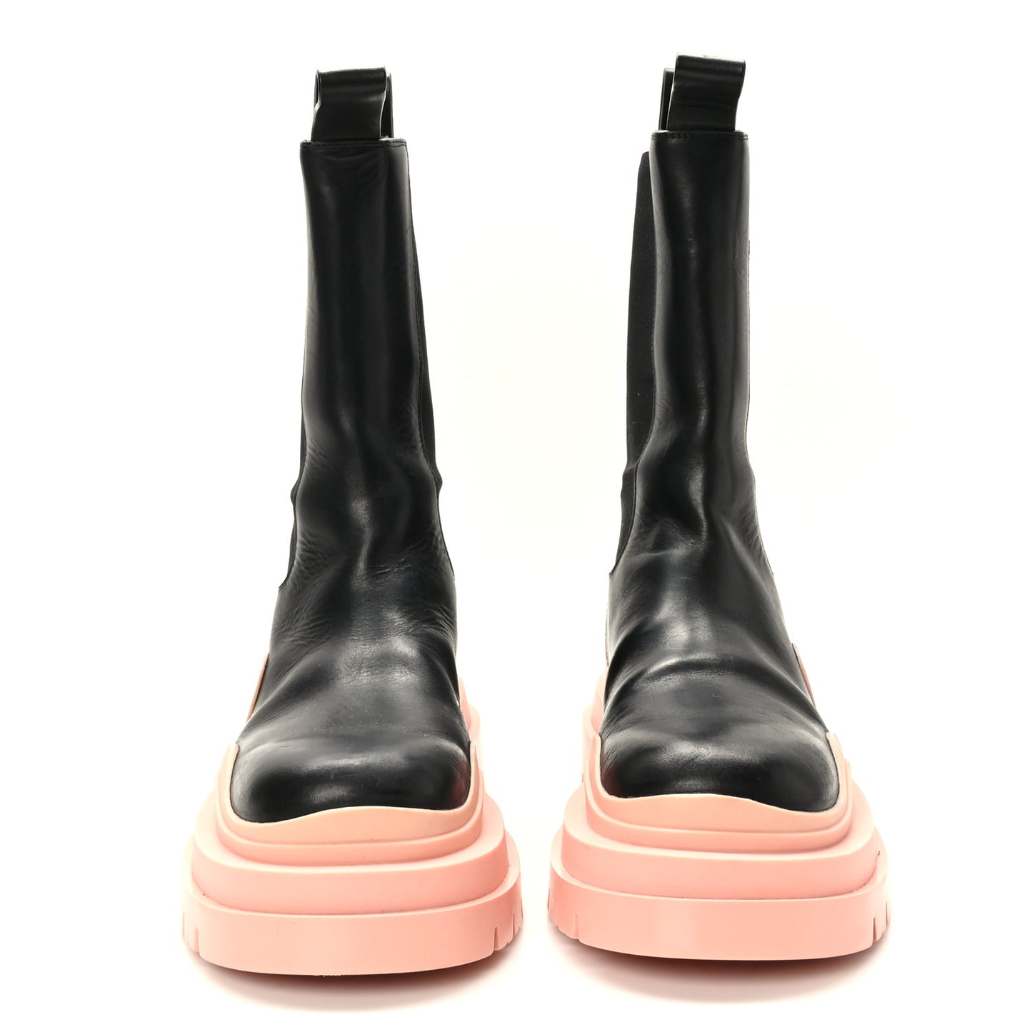 Calfskin The Tire Chelsea Boots 38.5 Black Peachy