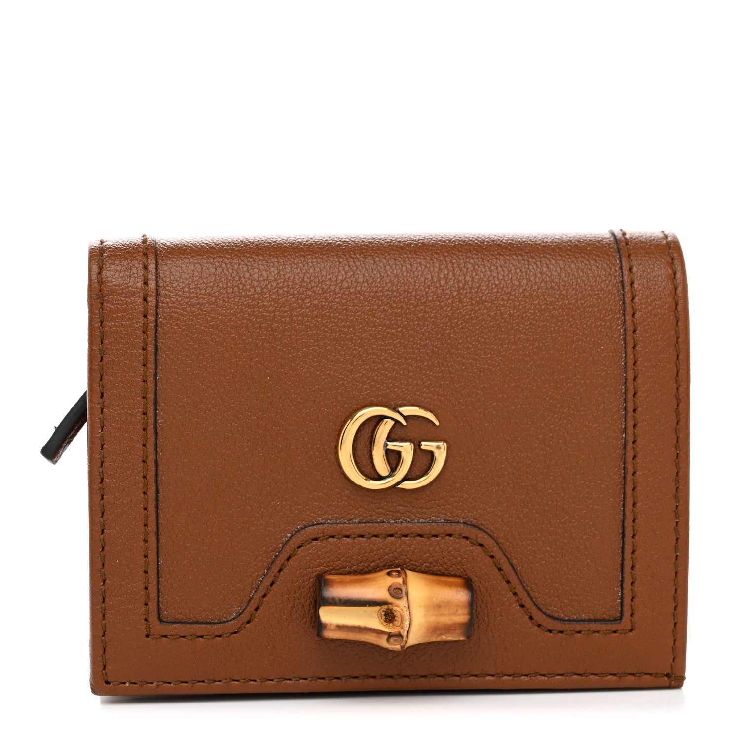 Gucci Wonka Grain Calfskin Diana Card Case Wallet Cuir 1 of 8