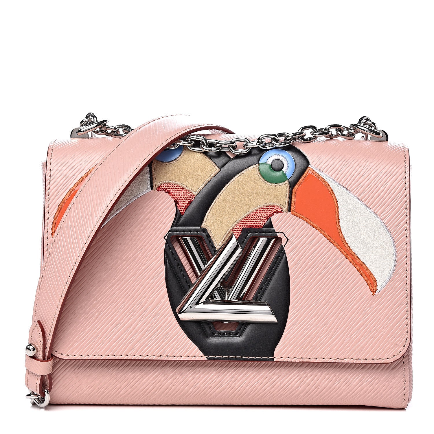 Louis Vuitton Epi Exotic Birds Twist Shoulder Bag MM Crystal Pink 1 of 15