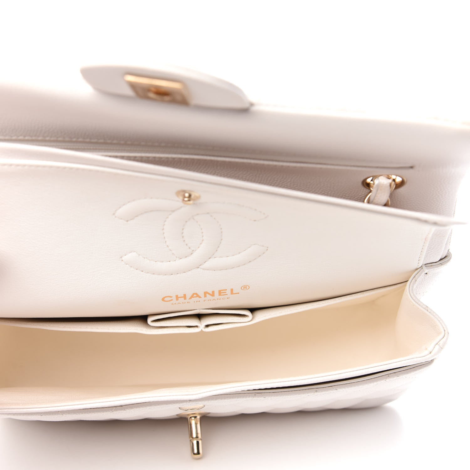 Chanel Caviar Quilted Small Double Flap White 6 of 12