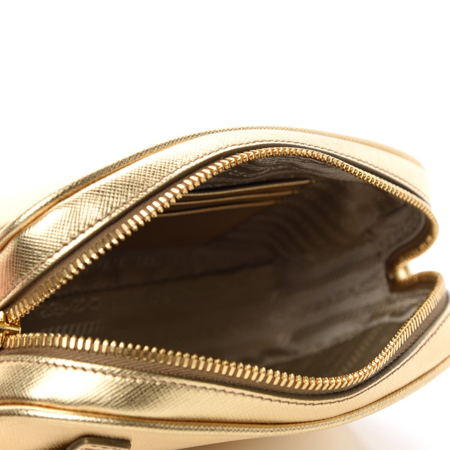 Metallic Saffiano Belt Bag Gold