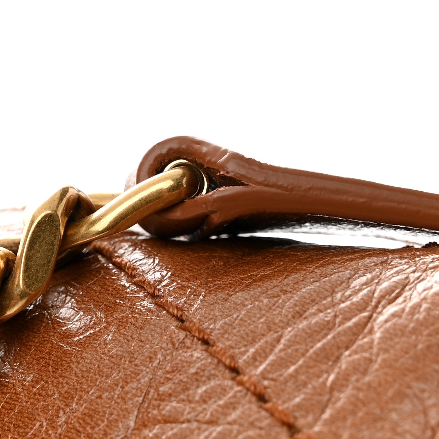 Saint Laurent Crinkled Calfskin Matelasse Monogram Medium Niki Chain Satchel Light Caramel 12 of 14