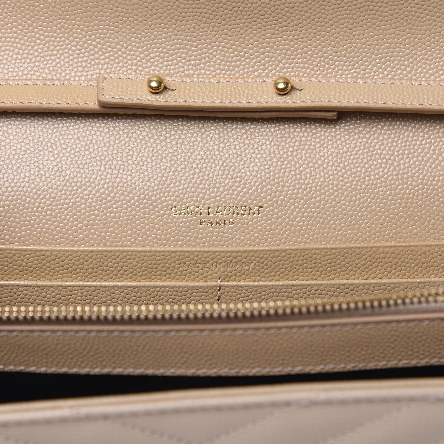 Saint Laurent Grain De Poudre Matelasse Chevron Monogram Chain Wallet Nude Powder 6 of 6