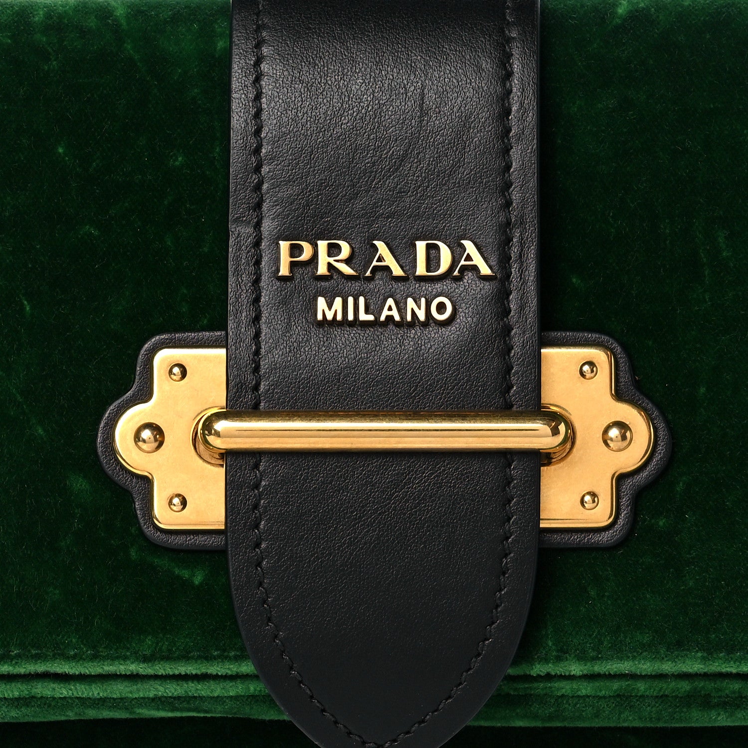 Prada Velvet City Calfskin Cahier Belt Bag Alloro Black 7 of 9