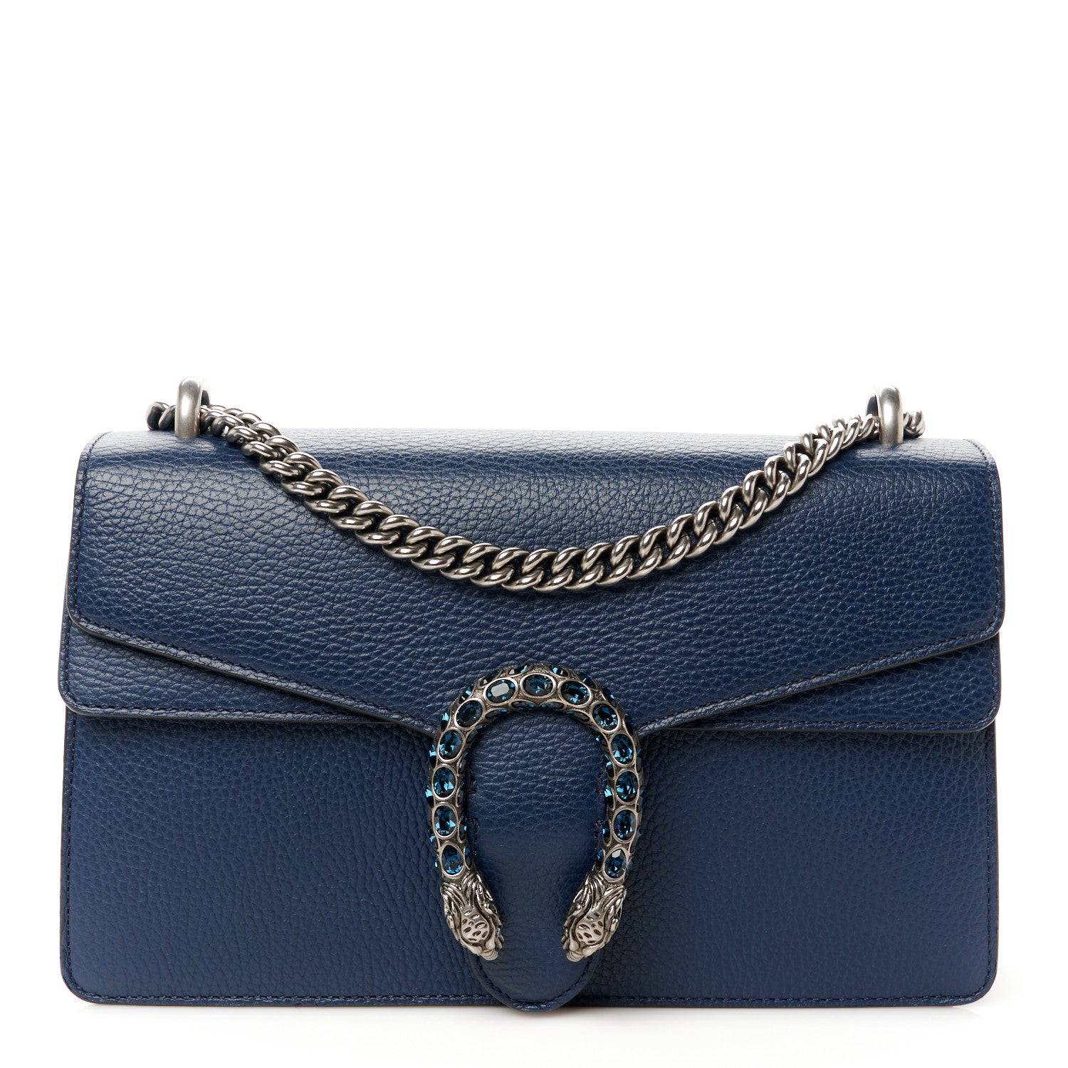 Gucci Pebbled Calfskin Small Dionysus Shoulder Bag Blue Agata 1 of 11