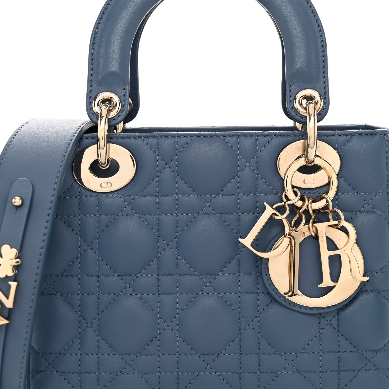 Christian Dior Lambskin Cannage Small My ABCDior Lady Dior Denim Blue 7 of 9