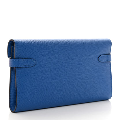 Hermes Epsom Kelly Longue Wallet Bleu Zellige 3 of 8