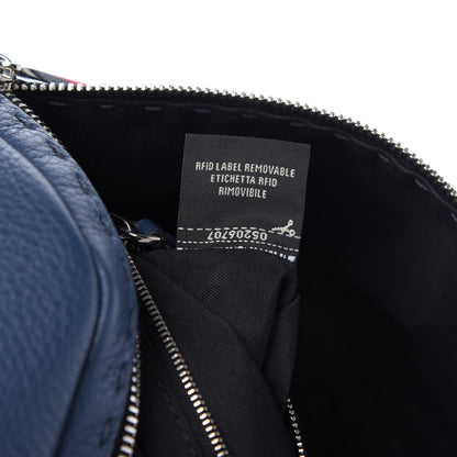 Fendi Cuoio Romano Selleria Metal Stitch Stamp Patch Belt Bag Blue Marine 9 of 9