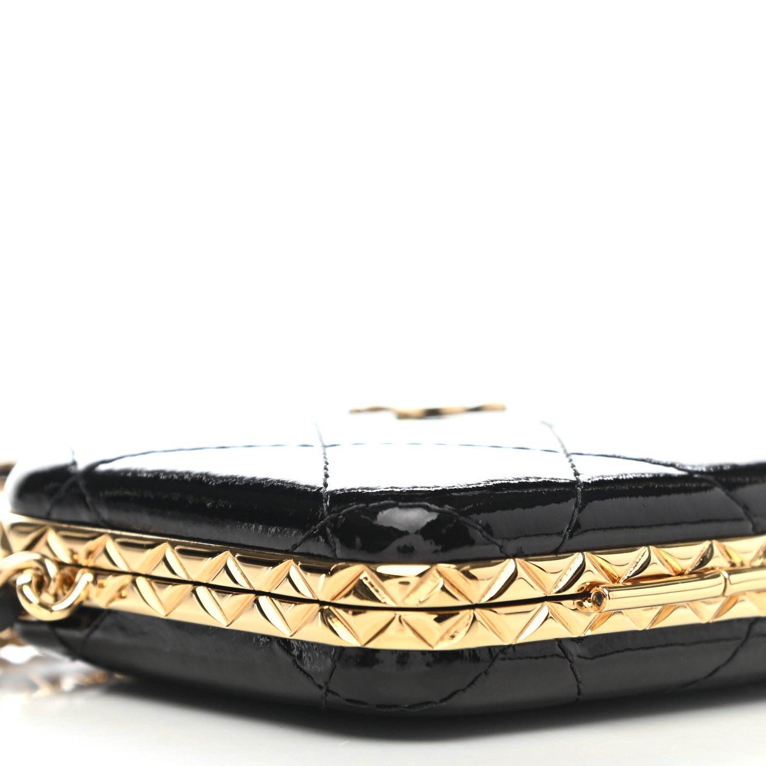 Chanel Glazed Goatskin Quilted Small Box With Chain Black 9 of 10