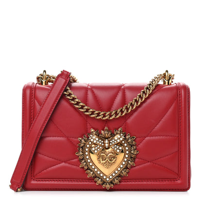 Dolce & Gabbana Calfskin Medium Devotion Crossbody Bag Red 1 of 8