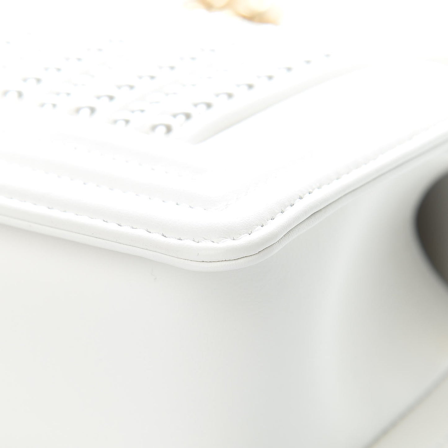 Calfskin Pearl Small Boy Flap White