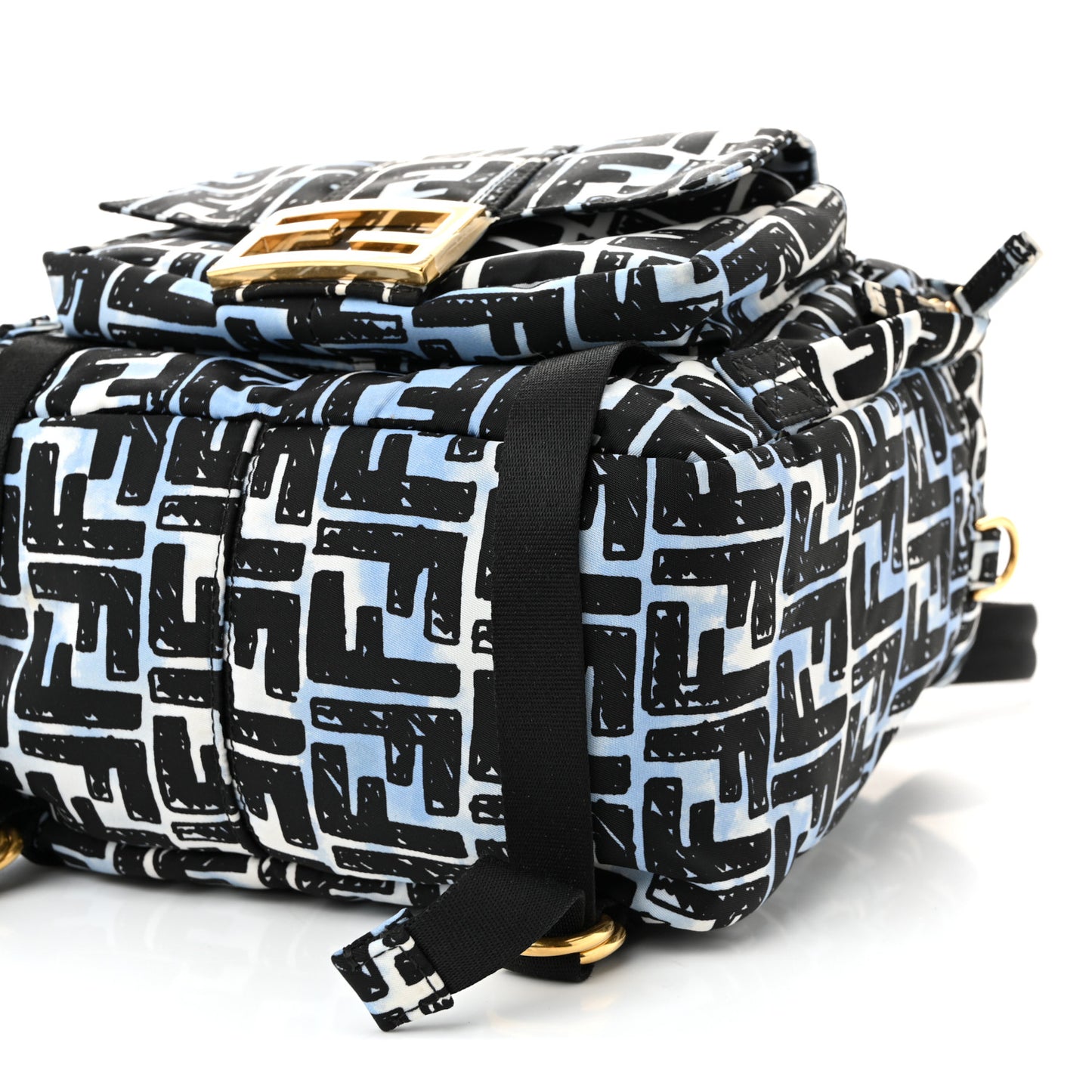 X JOSHUA VIDES Nylon FF Cloudy Pocket Backpack White Celeste Black