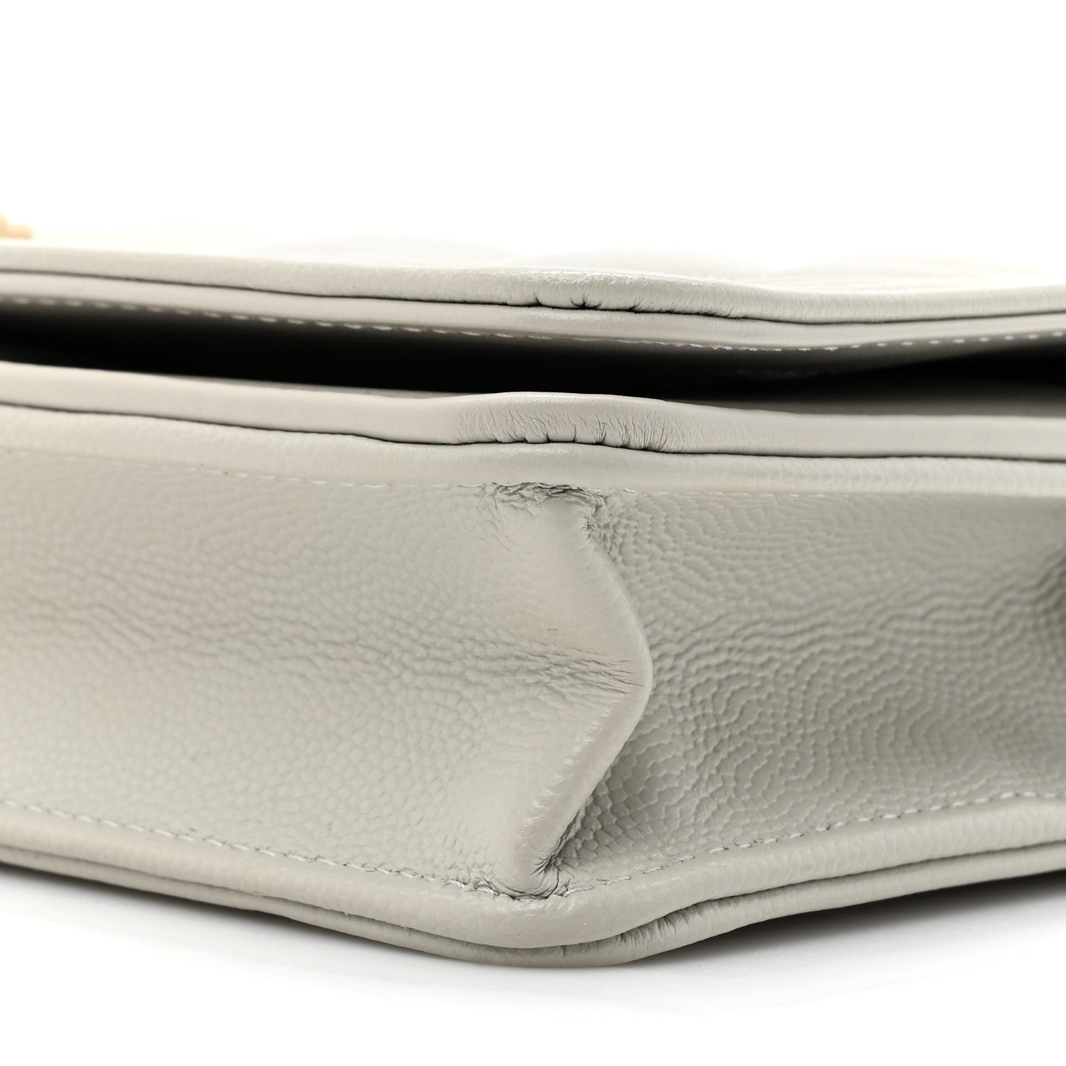 Chanel Caviar Quilted Boy Wallet On Chain WOC Grey 10 of 16