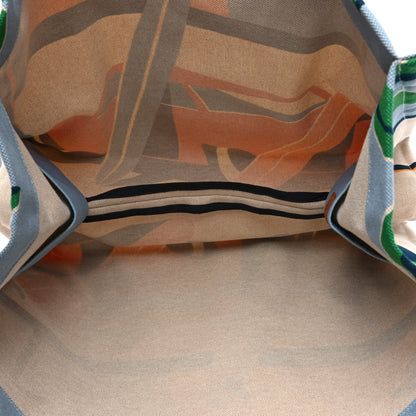 Hermes Canvas Apres la Vague Beach Bag Orange Bleu 5 of 10