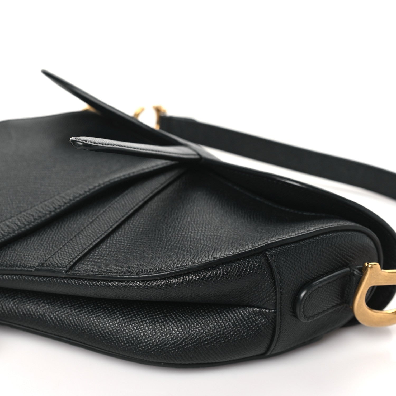 Christian Dior Grained Calfskin Saddle Bag Black 10 of 10