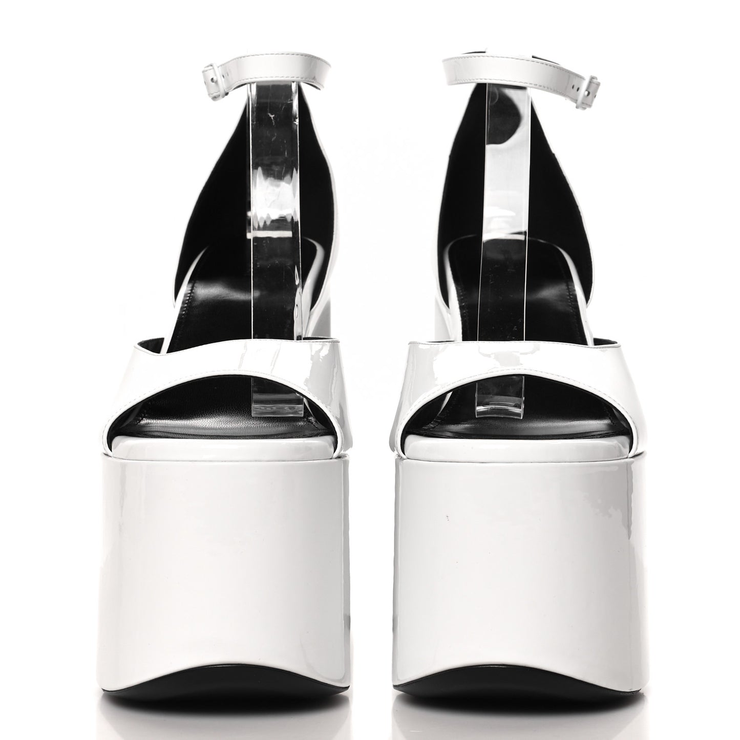 Patent Camden 160mm Platform Pumps 39 White