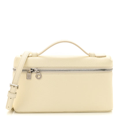 Loro Piana Grained Calfskin L19 Extra Pocket Pouch Whisper White 1 of 9